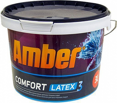 Фарба латексна Amber Сomfort Latex 3 мат білий 3л