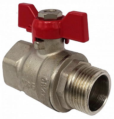 Кран шаровой V&G VALOGIN 1/2 ВН Optima красная бабочка VG-101101