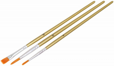 Набір пензлів 3 шт. золотистий