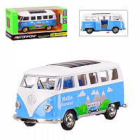 Автомодель Автопром 1:38 Автобус Volkswagen T1 синій 4333