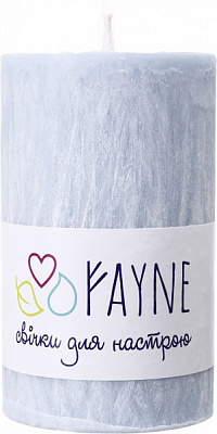 Свеча Цилиндр пальмовая голубая 6х10 см ТМ FAYNE