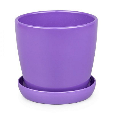 Горшок керамический Сонет 20х20х4,0 премиум круглый 4 л фиолетовый 