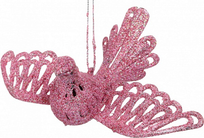 Декоративная подвеска Птичка 11,5 см HFK886P розовый