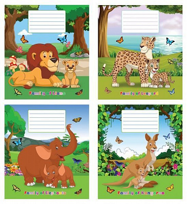 Комплект зошитів Family animal 12 аркушів коса лінія 20 шт. Мрії збуваються
