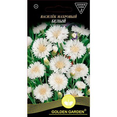 Семена Golden Garden василек махровый Белый 0,5 г