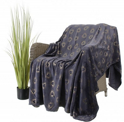 Плед Basic Shine Hearts 160x200 см синій La Nuit