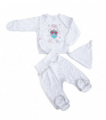Комплект для новонароджених Маленькие люди Лимон сірий р.50–56