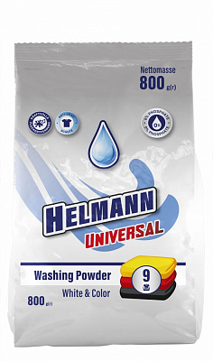 Порошок для машинной и ручной стирки Helmann UNIVERSAL White & Color 0,8 кг