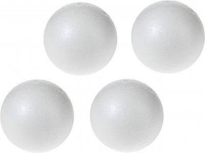 Декоративный элемент из пенопласта в виде шара, диаметром 6 см, 4 шт в наборе 