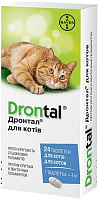 Таблетки Bayer Дронтал для лечения и профилактики гельминтозов (за 1 табл., 24 в уп.) шт.