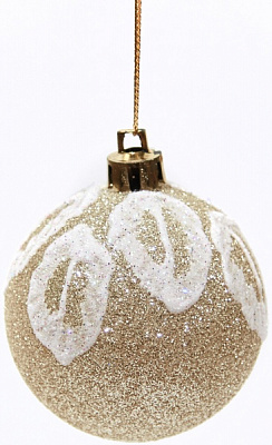 Куля новорічна Листя 60 мм золото 8005