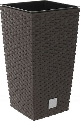 Горшок пластиковый Prosperplast Rato square 2 в 1 квадратный 35л коричневый (79580-440) 