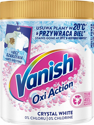 Средство Vanish для удаления пятен и отбеливатель для тканей Oxi Action хрустальная Белизна 970 г