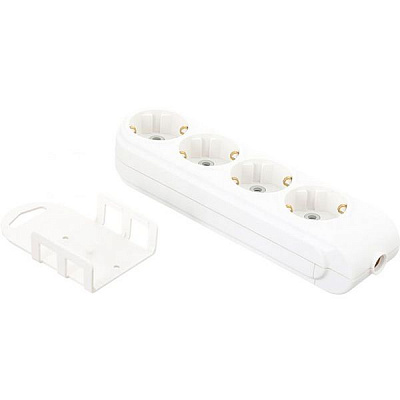 Колодка Makel з захистними шторками із заземленням 4 гн. білий N4210000