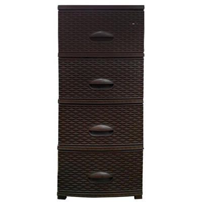 Комод пластиковий Rattan 910х440х375 мм коричневий