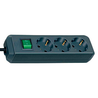 Удлинитель Brennenstuhl Eco-Line H05VV-F 3G1.5 с заземлением 3 гн. черный 5 м 1152900 