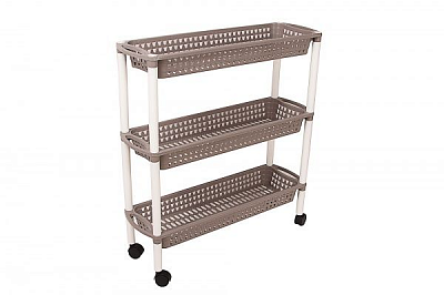 Этажерка пластиковая Heidrun 1562 Baskets 3 яруса 610x180x600 мм серая