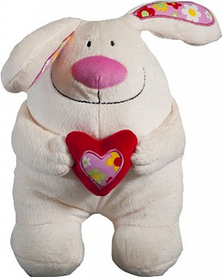 М'яка іграшка Кролик із серцем 35 см 4840437605487