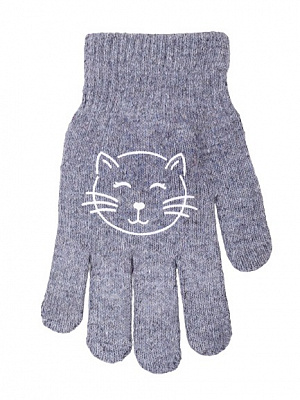 Рукавички YO! Кіт р.18 сірий