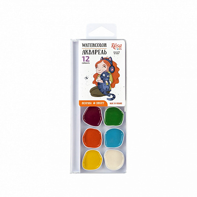 Набір акварельних фарб Cats with a Girl 12 шт. 301204 Rosa Kids