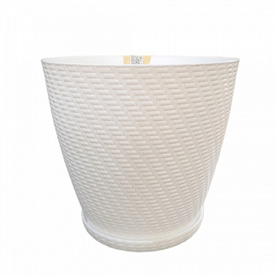 Горшок пластиковый MN PLASTIKA с подставкой круглый 6 л white 