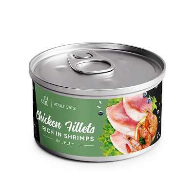 Консерва для котів Savory філе курки з креветками в желе 70 г