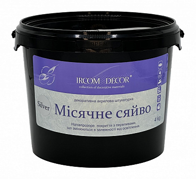 Декоративная штукатурка моделирующая Ircom Decor Лунный свет 12 кг /серебряный