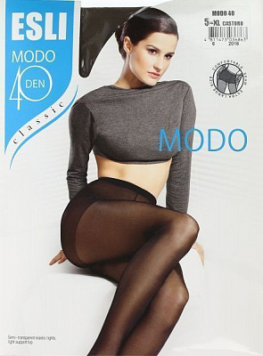 Колготки женские ESLI MODO 40 den castoro р. 5 серо-коричневый 