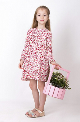 Платье Mevis 01 р.104 белый с розовым 