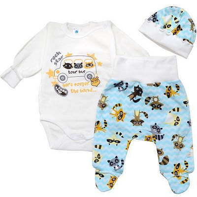 Комплект дитячого одягу Minikin молочний із блакитним р.56 181900156