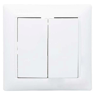 Вимикач двоклавішний без підсвітки 10 А 220В білий 88369