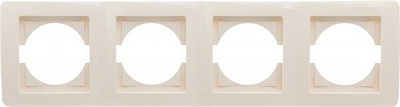 Рамка четырехместная TEM Ekonomik горизонтальная кремовый 4324462