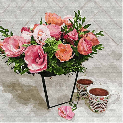 Картина по номерам Ароматное чаепитие 40x40 см Идейка 