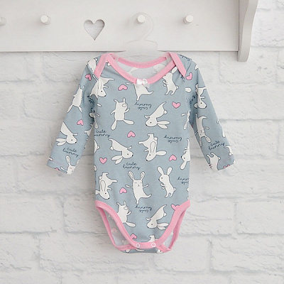 Боди детское для девочки Blanka Зайчик р.86 серый 110125 