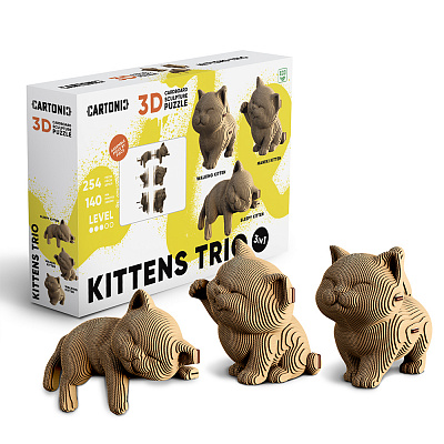 Конструктор картонный Cartonic 3D Puzzle KITTENS TRIO CARTKITTENS