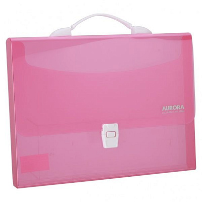 Папка-портфель EB50442 рожев 1вiд А4 на замку Aurora Deli