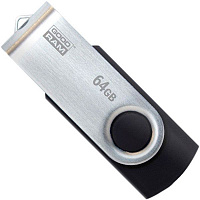 Флеш-пам'ять USB Goodram UTS2 Twister 64 ГБ USB 2.0 black/silver (UTS2-0640K0R11) 