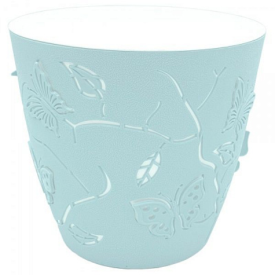 Горщик пластиковий Alyaplastik 3D NO:2 круглий 1,4 л блакитний