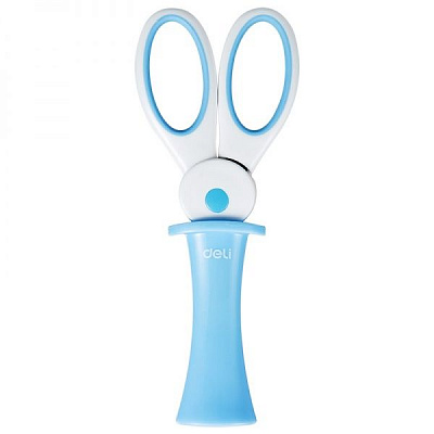 Ножницы детские Заяц в шляпе 13 см голубые 6065 Deli