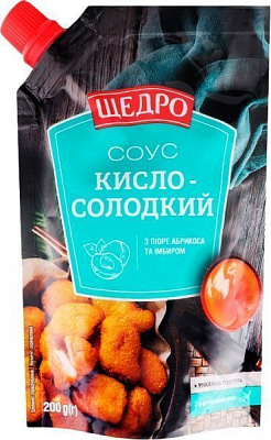 Соус ТМ ЩЕДРО Кисло-солодкий 200 г 4823097407615