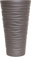Горшок керамический Ориана-Запорожкерамика Цилиндр Волна крошка фигурный 17 л шоколад 