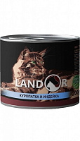 Консерва для взрослых кошек LANDOR Adult Куропатка и индейка 200 г