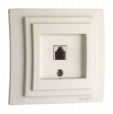 Розетка телефонная Mono Larissa 623K CAT3 крем 103-171705-124
