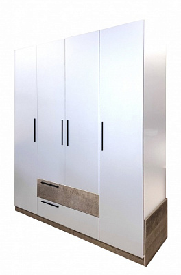 Шкаф Kartissa Тясмин ТМ-ШК-2ш4д б 1870x525x126 мм дуб гранж / белый 