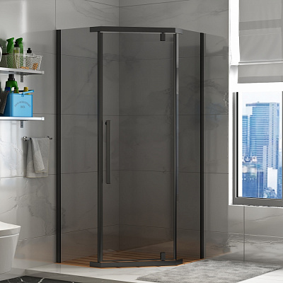 Душевое ограждение EGO пятиугольное PURE BLACK 90х90х190 см