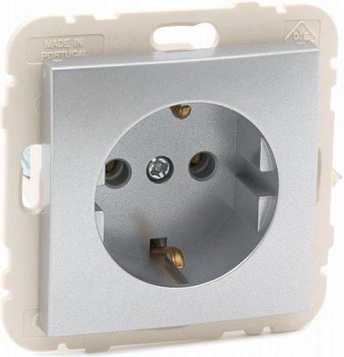 Розетка с заземлением Efapel Logus 2P+Z 16 А 250 В без шторок алюминий 21131 TAL