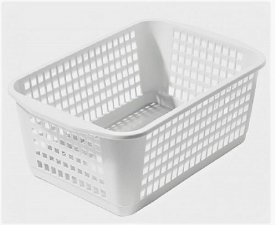 Корзинка с ручками 7 л белая 130x220x330 мм