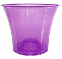 Горшок пластиковый Омела Орхидея 0,6 л круглый прозрачный фиолетовый 