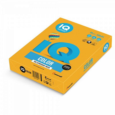 Бумага офисная цветная IQ A4 80 г/м оранжевый 500 листов 