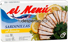 Сардини 90 г середземноморські EL MENU з лимоном в соняшниковій олії ТМ FRANCISCO